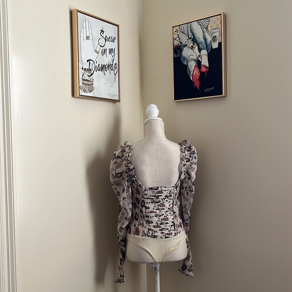 🆕 Free People Brunch Date Chiffon
Thong Bodysuit - Picture 12 of 15